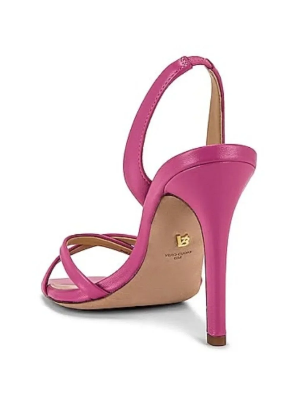 Veronica Beard Analita Hot Pink Leather Slingback Stiletto Sandals Sz 8.5